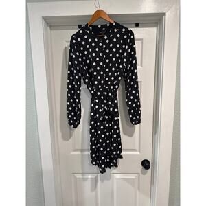 Banana Republic Black & White Polka Dot Dress Women's Size 14